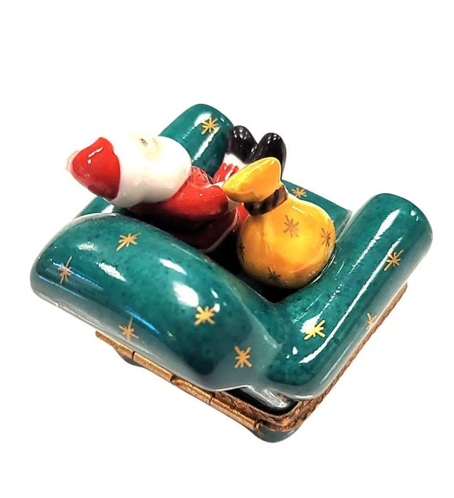 Santa Claus Limoges Box for Holiday Cheer Porcelain Limoges santa christmas French Trinket Box