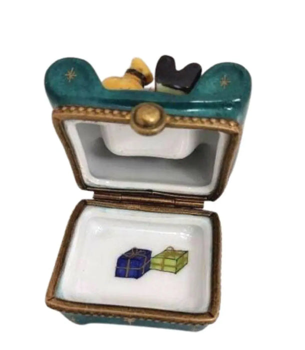 Santa Claus Limoges Box for Holiday Cheer Porcelain Limoges santa christmas French Trinket Box