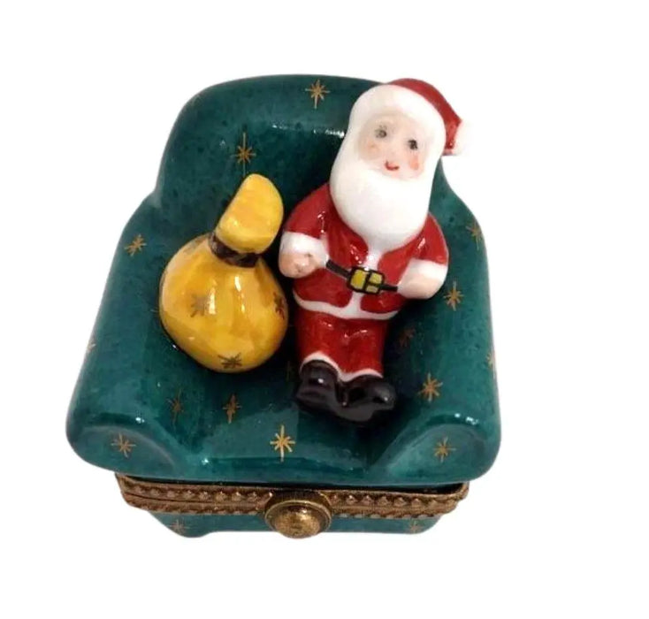 Santa Claus Limoges Box for Holiday Cheer Porcelain Limoges santa christmas French Trinket Box