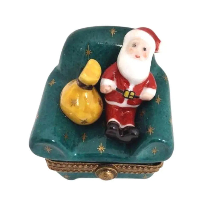 Santa Claus Limoges Box for Holiday Cheer Porcelain Limoges santa christmas French Trinket Box