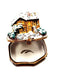 Santa On Cottage Roof for Holiday Cheer Porcelain Limoges santa christmas French Trinket Box