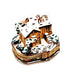 Santa On Cottage Roof for Holiday Cheer Porcelain Limoges santa christmas French Trinket Box