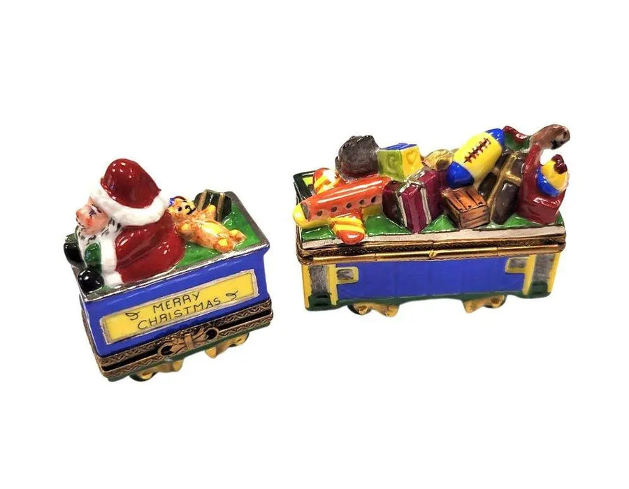 Santa Train Limoges Box Delight Porcelain Limoges Santa vehicle French Trinket Box