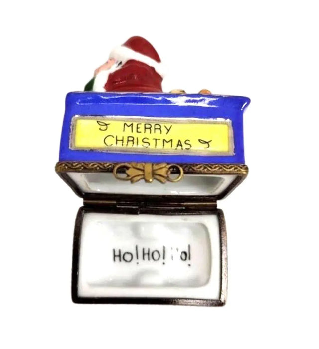 Santa Train Limoges Box Delight Porcelain Limoges Santa vehicle French Trinket Box