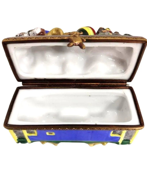 Santa Train Limoges Box Delight Porcelain Limoges Santa vehicle French Trinket Box
