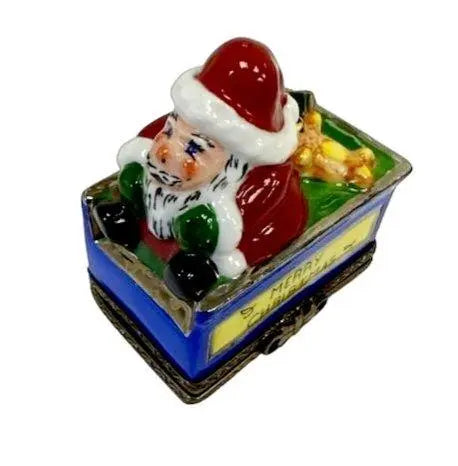 Santa Train Limoges Box Delight Porcelain Limoges Santa vehicle French Trinket Box