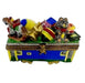 Santa Train Limoges Box Delight Porcelain Limoges Santa vehicle French Trinket Box