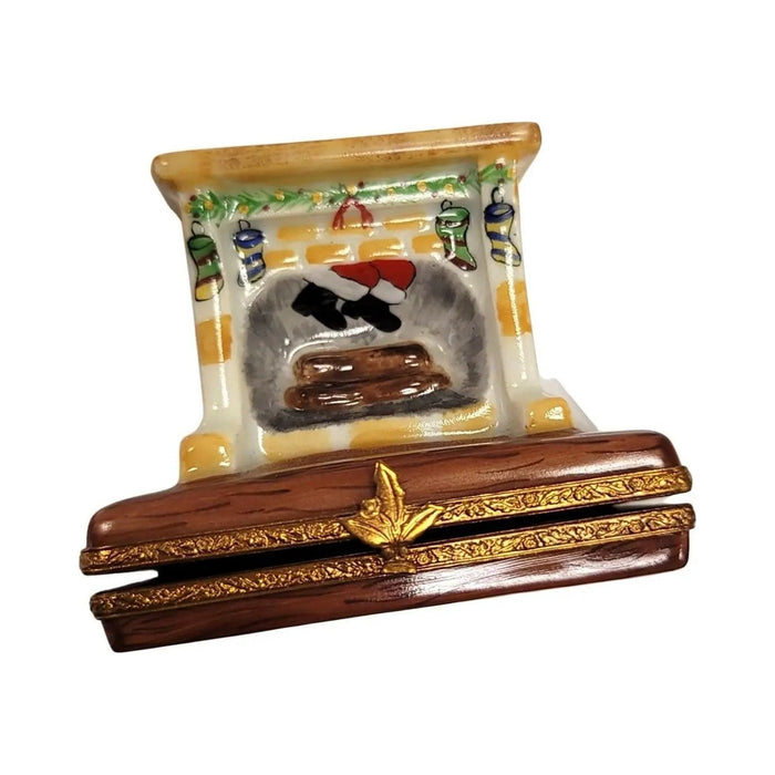 Santa in Fireplace Christmas Limoges box, an heirloom-quality piece for collectors