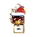 Fine art lovers will admire this Santa on Chimney Limoges box