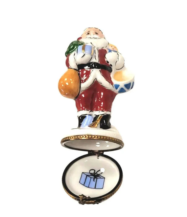 Santa Limoges Box for Holiday Cheer Porcelain Limoges santa christmas French Trinket Box