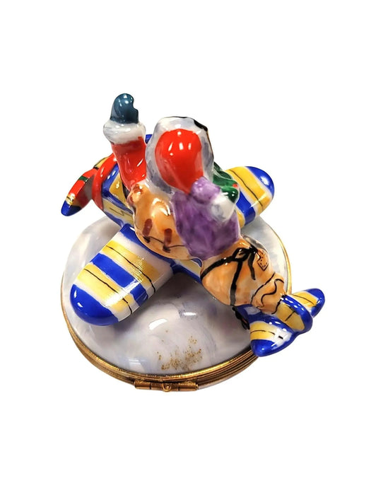 Santa's Joyful Flight Limoges Box for Holiday Cheer Porcelain Limoges santa christmas French Trinket Box