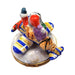 The painter's artistry shows on this Santa on Airplane Limoges box