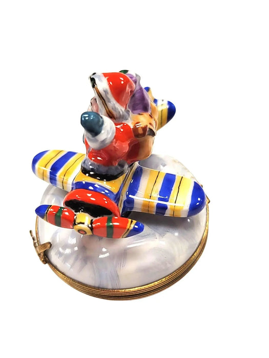 Santa's Joyful Flight Limoges Box for Holiday Cheer Porcelain Limoges santa christmas French Trinket Box