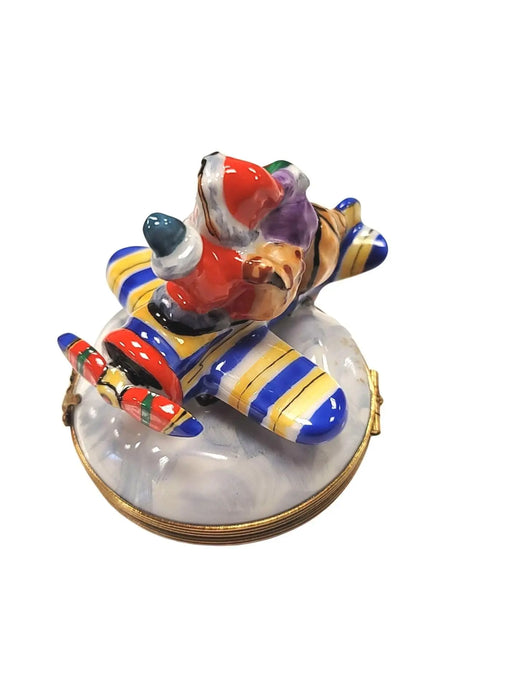 Santa's Joyful Flight Limoges Box for Holiday Cheer Porcelain Limoges santa christmas French Trinket Box