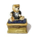 Hand-painted School Teddy Bear on Book Limoges box, French artistry for lovers of fine art