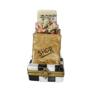 Shopping Bag with Newspaper Limoges box, an heirloom-quality piece for collectors