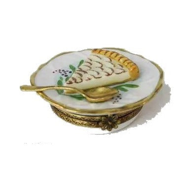 Artisan-painted Slice of Pie Limoges box from France, a cherished collectible