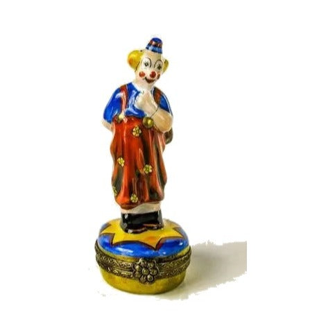 Fine art lovers will admire this Small Clown Flowers Limoges box