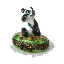 Fine art lovers will admire this Small Panda Bear Limoges box