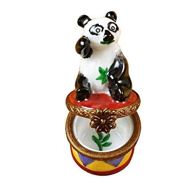 Small Panda Limoges Box for Collectors Porcelain Limoges bear French Trinket Box