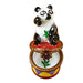 Small Panda Limoges Box for Collectors Porcelain Limoges bear French Trinket Box