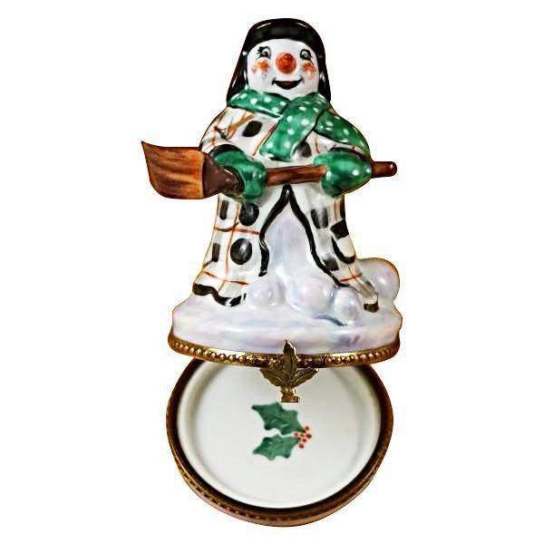 Snowman Limoges Box for Holiday Joy Porcelain Limoges snowman French Trinket Box