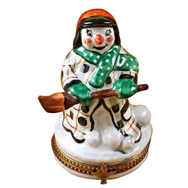 Snowman Limoges Box for Holiday Joy Porcelain Limoges snowman French Trinket Box