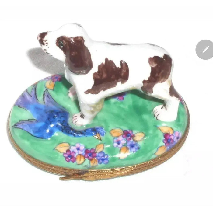 Springer Spaniel Limoges Box for Dog Lovers Porcelain Limoges dog dogs French Trinket Box