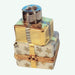 Stack of Gifts Box for Elegant Celebrations Porcelain Limoges xmas theme anniversary French Trinket Box