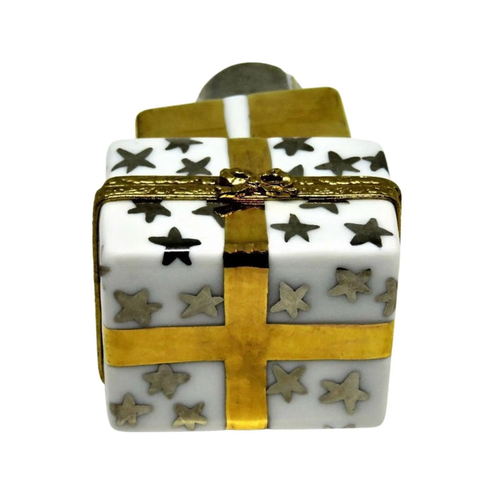 Stack of Gifts Box for Elegant Celebrations Porcelain Limoges xmas theme anniversary French Trinket Box