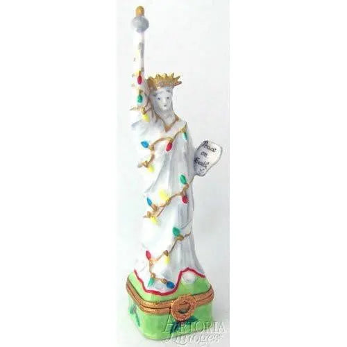 Statue Of Liberty Limoges Box For Christmas Collectors Porcelain Limoges monuments united states xmas theme French Trinket Box