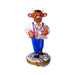 Treasured French collectible: Stock Market Bull Cow Limoges box, painted by hand