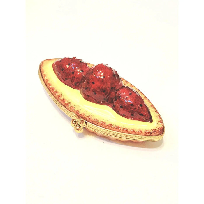 Strawberry Tart Limoges Box for Collectors Porcelain Limoges Dessert French Trinket Box