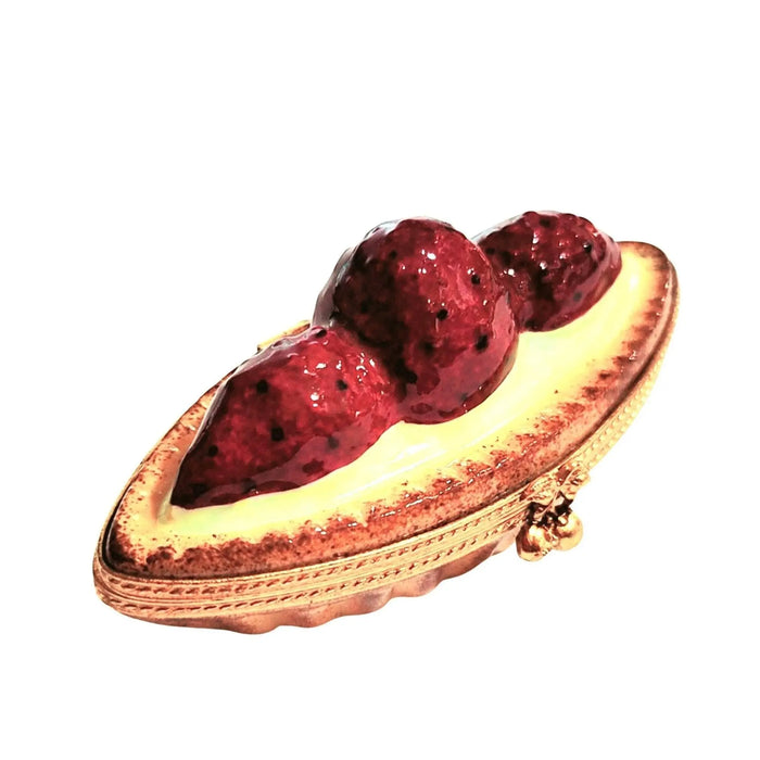 Strawberry Tart Limoges Box for Collectors Porcelain Limoges Dessert French Trinket Box