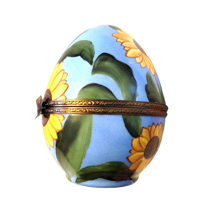 Sunflower Decorative Egg for Home Elegance Porcelain Limoges egg flower French Trinket Box
