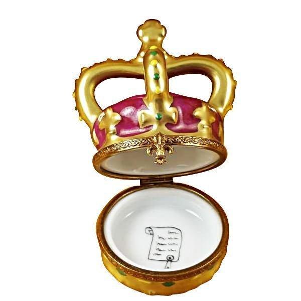 Tall Crown Limoges Box for Discerning Collectors Porcelain Limoges world travel hat French Trinket Box