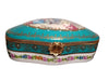 Teal Elegance Jewelry Box for Art Lovers Porcelain Limoges jewelry traditional French Trinket Box