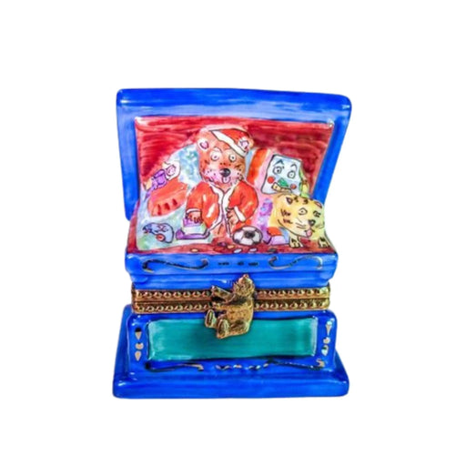 Teddy Bear Toy Chest for Collectors Porcelain Limoges xmas teddy French Trinket Box