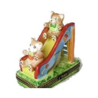 A thoughtful gift for Francophiles: the Teddy Bear on Slide Limoges box