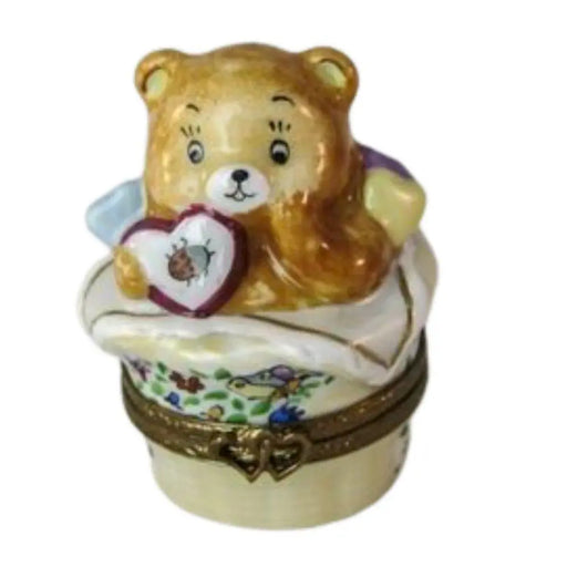 Teddy Bear Limoges Box for Collectors Porcelain Limoges Teddy French Trinket Box