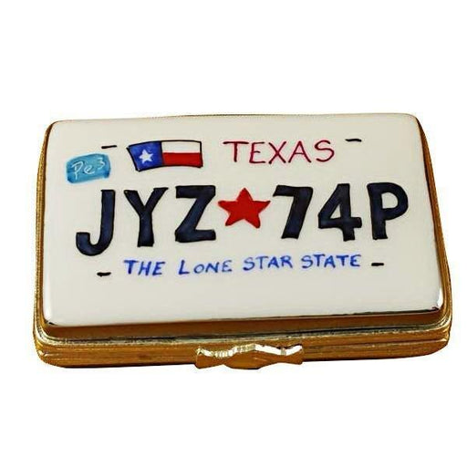 Texas License Plate Limoges Box for Collectors Porcelain Limoges united states French Trinket Box