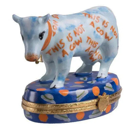 Whimsical Cow Figurine for Collectors Porcelain Limoges farm animals French Trinket Box