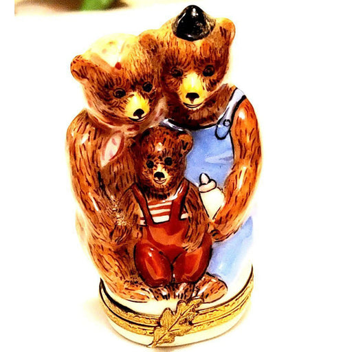 Three Bears Family Limoges Box for Collectors Porcelain Limoges bear fairy story Fairy Tale French Trinket Box