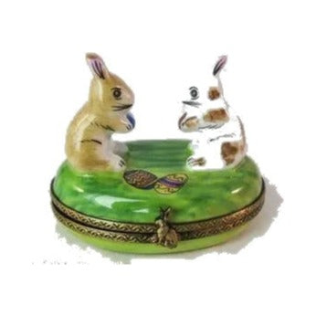 Gift idea for someone who loves France: Two Easter Rabbits Limoges box