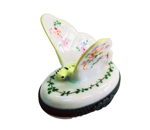 White Butterfly Limoges Box for Home Decor Porcelain Limoges butterfly French Trinket Box