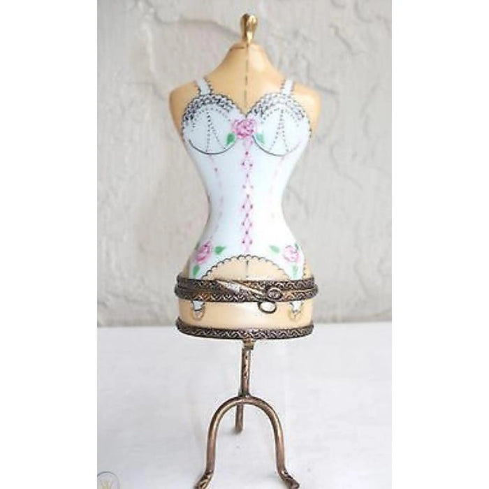 White Mannequin Figurine for Fashion Lovers Porcelain Limoges Fashion jewelry women shoes limoges box French Trinket Box