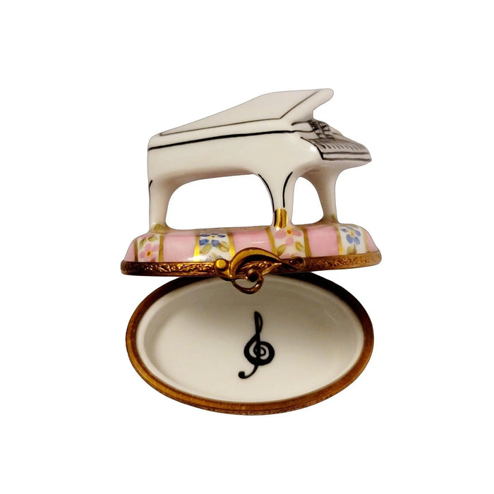 White Piano Limoges Box for Music Lovers Porcelain Limoges music French Trinket Box