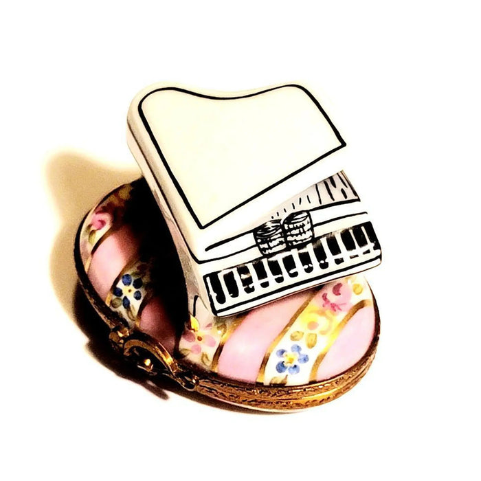 White Piano Limoges Box for Music Lovers Porcelain Limoges music French Trinket Box