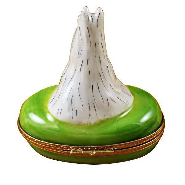 White Schnauzer Limoges Box for Dog Lovers Porcelain Limoges dog French Trinket Box