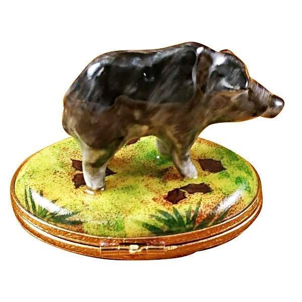 Wild Boar Pig Limoges Box for Collectors Porcelain Limoges pig French Trinket Box